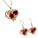 Set di gioielli per San Valentino Collana 52–57 cm Orecchini 3,2 cm Rosa Cuore Lega Accessori romantici per donne 4