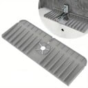 Tapis d'égouttage pour évier 37 x 14 x 1,5 cm en silicone sous le robinet Monocouche Protection contre les éclaboussures Support pour éponge 6