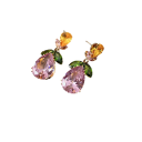 Set floreale colorato collana 44,5 cm orecchini 3,9 cm gioielli da sposa serali in rame per donne ballo fidanzamenti 3