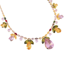 Set floreale colorato collana 44,5 cm orecchini 3,9 cm gioielli da sposa serali in rame per donne ballo fidanzamenti 5