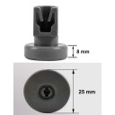 Sats med 8 st hjul till diskmaskin 2,5 x 2,5 x 0,8 cm Underdisk Kompatibel med AEG Favorit Privileg Zanussi Reservdel 4