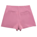 Damkjol med shorts Hög midja Dragkedja Enfärgad Polyester Elegant modern passform med inre shorts 2