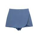 Damkjol med shorts Hög midja Dragkedja Enfärgad Polyester Elegant modern passform med inre shorts 8