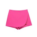Damkjol med shorts Hög midja Dragkedja Enfärgad Polyester Elegant modern passform med inre shorts 9