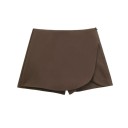 Damkjol med shorts Hög midja Dragkedja Enfärgad Polyester Elegant modern passform med inre shorts 10