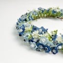Couronne florale de mariage Taille universelle avec voile en tulle Fleurs délicates et pleines Accessoire capillaire romantique et dense 2