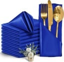 12 Stück Satinservietten 30 x 30 cm Glänzendes feines Material Elegante Stoffservietten für Hochzeiten Feiern festliche Tischdekoration 4
