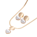 Set di gioielli romantico in perla con orecchini e collana 40+5 cm Cuore con perla Lega di zinco Accessorio di moda elegante 4
