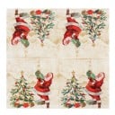 20 pcs Serviettes en papier beiges 33 x 33 cm 2 couches Motif de Noël Père Noël Serviettes de table décoratives de Noël Encre à base d'eau 2