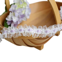 Rüschenspitze mit Perlen 91 cm Breite 3,5 cm Polyester Spitze mit farbigen Bändern zum Nähen von Dekorationen für Kleidung 4
