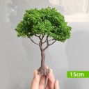 Miniatyrmodellträd 15 cm Realistiskt dekorativt träd med tät krona trådstam mini träd för diorama modelllandskap 2