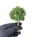 Mini modellträd 10 cm grönt Realistiskt dekorativt träd med tät krona trådstam mini träd för diorama 16