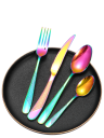 Juego de cubiertos Cuchillo Tenedor Cuchara Cucharita Elegantes cubiertos de mesa para el hogar 3