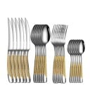 Juego de cubiertos Cuchillo Tenedor Cuchara Cucharita Elegantes cubiertos de mesa para el hogar 9