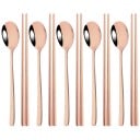Juego de cucharas y palillos cubiertos de mesa para la comida asiática Juego de vajilla para el hogar 2