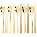 Juego de cucharas y palillos cubiertos de mesa para la comida asiática Juego de vajilla para el hogar 3