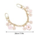 Dekorativt kedjesmycke för handväska med hängande rosa rosor 20 cm Metalllegering Guld dekorativ kedja för handväska ersättningskort handtag 2