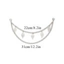Dekorativt kedja för handväska med dubbel hänge med blad 22 x 31 cm Metalllegering Silver dekorativ kedja för handväska ersättningskort handtag 3
