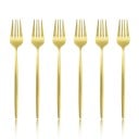 Tenedores de mesa 6 uds 20,8 cm de acero inoxidable tenedor moderno plateado o dorado para cena set de cubiertos menaje 1