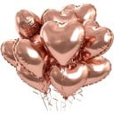 10 st Glänsande ballonger i hjärtform 45,7 cm dekorativa festballonger metallisk effekt för fester och bröllopsdekoration 11