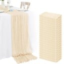 Tischdecke im rustikalen Landhausstil 90 × 180 cm Leinendekorative Tischdecke für Hochzeit, Geburtstag, Junggesellenabschied 1