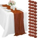 Tischdecke im rustikalen Landhausstil 90 × 180 cm Leinendekorative Tischdecke für Hochzeit, Geburtstag, Junggesellenabschied 10