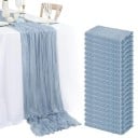 Tischdecke im rustikalen Landhausstil 90 × 180 cm Leinendekorative Tischdecke für Hochzeit, Geburtstag, Junggesellenabschied 12