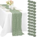 Tischdecke im rustikalen Landhausstil 90 × 180 cm Leinendekorative Tischdecke für Hochzeit, Geburtstag, Junggesellenabschied 14