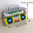 Foliéballong retro radio 40 × 37 cm Silvergul svart dekorativ ballong i form av en bärbar radio dekoration för fest 3