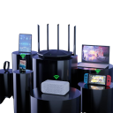 WiFi6 trådlös router AX1500 gigabit 2,4 GHz och 5 GHz beamforming teknologi svart router för hemnätverk och hög hastighet internet 3