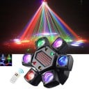 LED roterande huvud 80 W RGBW 4i1 mini sexarmad stråle laser LED ljus DMX512 EU kontakt för scenbelysning diskotek och fest 1