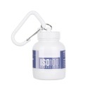 Mini bärbar behållare för proteinpulver 100 ml med karbinhake 7,5 × 5 cm resebehållare för pulveriserade kosttillskott och tabletter vit 1