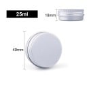 Boîte cosmétique rechargeable 5 pcs 25 ml Récipient en aluminium lisse à vis argenté Petit contenant pour crème baume pommade cosmétique 2