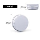 Boîte cosmétique rechargeable 5 pcs 40 ml Récipient en aluminium à vis argenté Petit emballage pour crème baume pommade cosmétique dans le sac 2