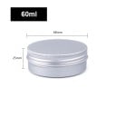 Kosmetická plnitelná dóza 60 ml Hliníková šroubovací nádobka stříbrná 68 × 25 mm Obal na krém balzám mast kosmetiku do kosmetické taštičky 2
