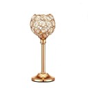 Kristallljusstake med ställning för ljus 22 × 8 cm metall och kristallstenar glänsande bordsdekoration för bröllop och födelsedagsfester 2