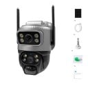 Caméra de sécurité solaire 4G 8MP 4K avec détection de mouvement et suivi automatique en plastique ABS noir-gris caméra extérieure pour surveillance 2