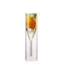 Dubbelskiktat champagneglas 150 ml hög glas 19,2 cm av klart glas dekorativt glas för servering av mousserande vin 1