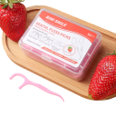 Sachet de fil dentaire avec cure-dent 50 pcs 2 en 1 support avec fil boîte en plastique colorée pour nettoyer les espaces interdentaires 4