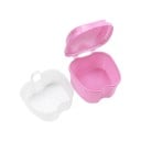Etui til tandproteser med låg 8,5 x 8 x 6,5 cm plastfarvet til opbevaring af proteser og tandregulering derhjemme og på farten 8