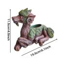 Pot de fleurs en forme de dragon avec des détails verts 11,5 × 15,5 cm statue de jardin dragon avec pot pour le jardin et la terrasse 3