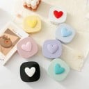Étui à lentilles de contact avec miroir et accessoires taille 7 x 7 x 2,4 cm étui en plastique coloré avec cœur pour le voyage 3