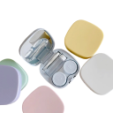 Étui à lentilles de contact avec miroir et accessoires taille 7 x 7 x 2,5 cm étui en plastique coloré pastel pour le voyage 2