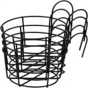 Ghivece suspendate metalice rotunde 4 buc 16 × 14 × 12,5 cm coșuri suspendate negre pentru expunerea și suspendarea plantelor 4