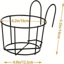 Ghivece suspendate metalice rotunde 4 buc 16 × 14 × 12,5 cm coșuri suspendate negre pentru expunerea și suspendarea plantelor 5
