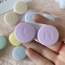 Ensemble de boîtiers pour lentilles de contact 10 pcs boîtier en plastique coloré compact double avec marquage L et R pour un usage quotidien 6
