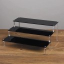 Akrylställ 3 nivåer 40 × 27,5 × 15 × 10 cm svart organisatör för figurer parfymer smycken hyllor för utställning av samlarobjekt 1