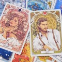 Romantiska tarotkort Lenormand 37 st med secesionistiska blommotiv 10,2 x 7,2 cm pappersfärgade kort för tolkning och spådom 7