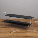 Akrylställ 2 nivåer 40 × 14,5 × 10 × 8 cm svart organisatör för figurer parfymer smycken hylla för utställning av samlarobjekt 2