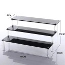 Akrylställ 3 nivåer 40 × 21 × 15 × 8 cm svart organisatör för figurer parfymer smycken hyllor för utställning av samlarobjekt 2
